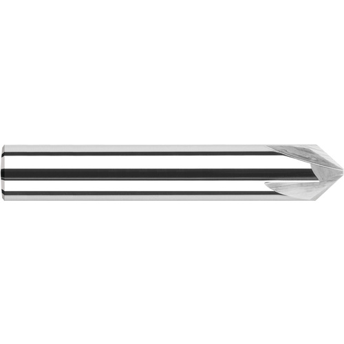 Chamfer Cutters - 0.1250″ (1/8″) Shank Diameter × 60° per side Carbide Flat Chamfer Cutter, 3 Flutes