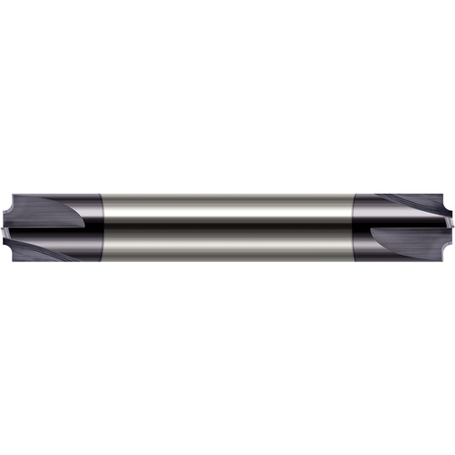 Corner Rounding End Mills - 0.0930″ (3/32″) Radius × 0.0580″ Pilot Diameter Carbide 5° Flare Corner Rounding End Mill DE, 4 Flutes, AlTiN Coated